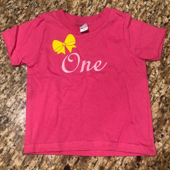 Hand Crafted Other - Pink "One" T-Shirt